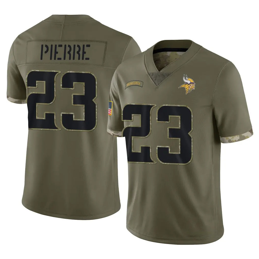 Tlead MN.Vikings #23 James Pierre Player Olive Salute To Service Limited Stitched Jerseys