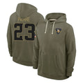 Tlead MN.Vikings #23 James Pierre Player Olive Salute to Service Pullover Hoodies Limited Stitched Jerseys