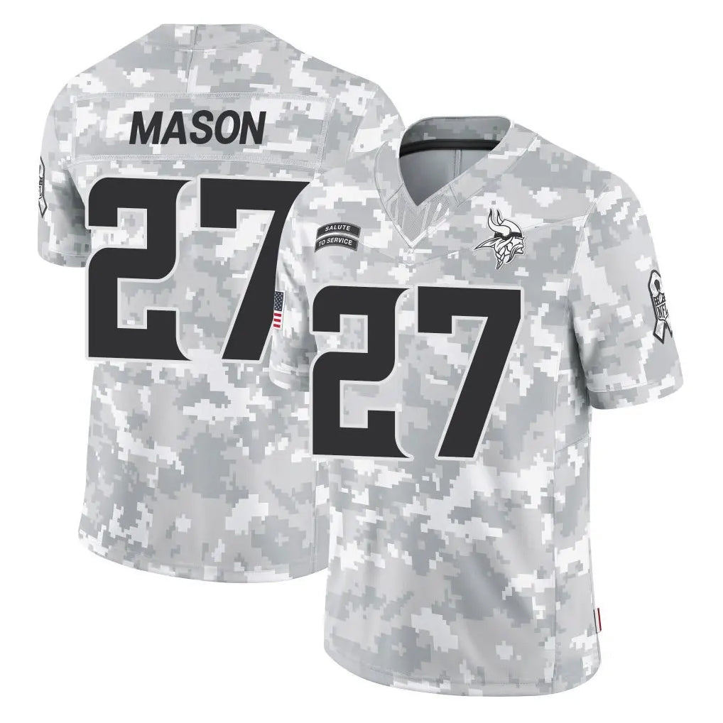 Tlead MN.Vikings #27 Jordan Mason Player Arctic Camo Salute To Service Limited Game Stitched Jerseys