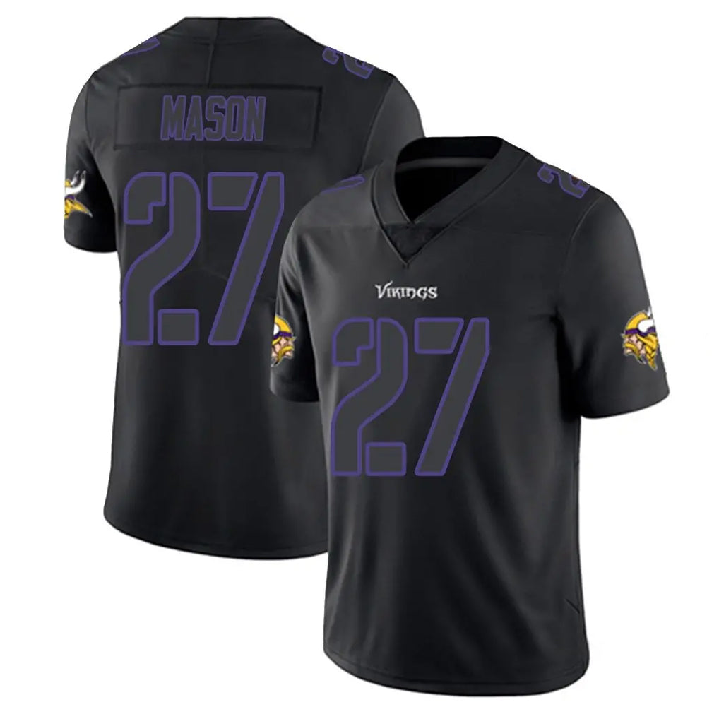 Tlead MN.Vikings #27 Jordan Mason Player Black Impact LImited Home Game Stitched Jerseys