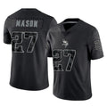 Tlead MN.Vikings #27 Jordan Mason Player Black Reflective LImited Home Game Stitched Jerseys