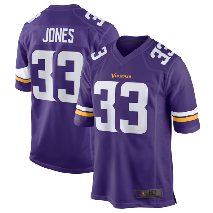 Tlead MN.Vikings #33 Aaron Jones Purple Game Player Jersey Stitched American Stitched Jerseys