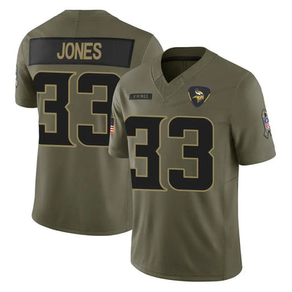 Tlead MN.Vikings #33 Aaron Jones Sr. Player Olive 2025 Salute To Service Limited Game Stitched Jerseys