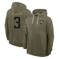 Tlead MN.Vikings #3 Jordan Addison Player Olive Salute to Service Pullover Hoodies Limited Stitched Jerseys