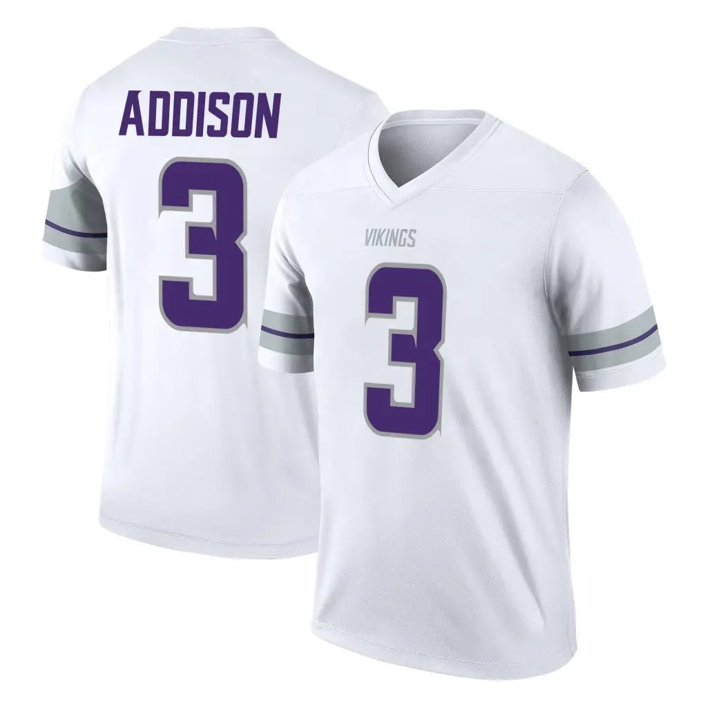 Tlead MN.Vikings #3 Jordan Addison Player White Alternate Legend Home Game Stitched Jerseys