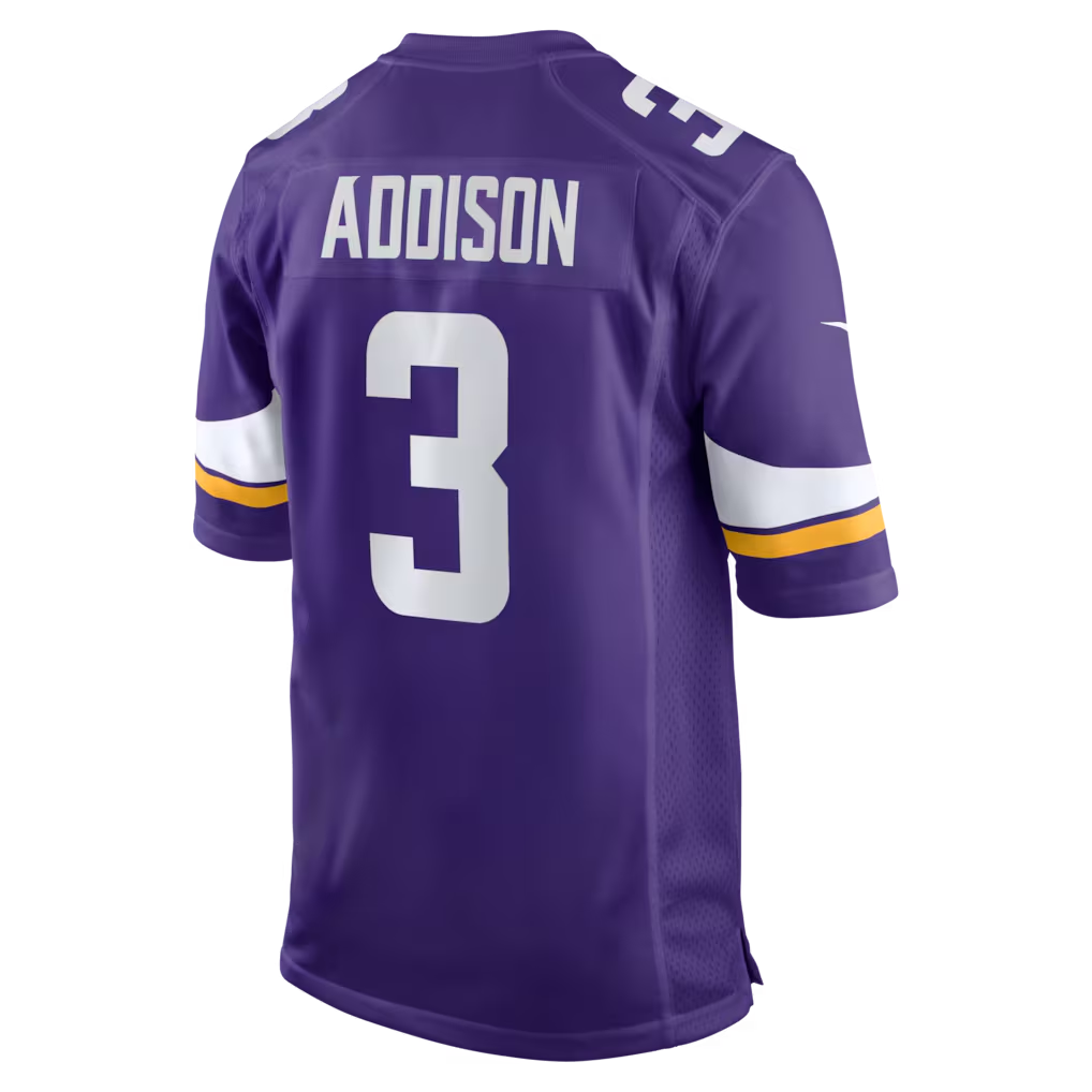 Tlead MN.Vikings #3 Jordan Addison Purple Game Stitched Jerseys