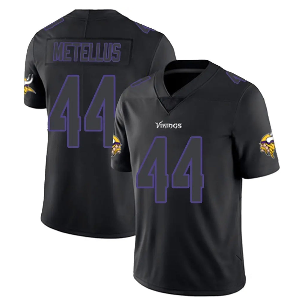 Tlead MN.Vikings #44 Josh Metellus Player Black Impact LImited Home Game Stitched Jerseys