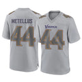 Tlead MN.Vikings #44 Josh Metellus Player Gray Atmosphere Fashion Home Game Stitched Jerseys