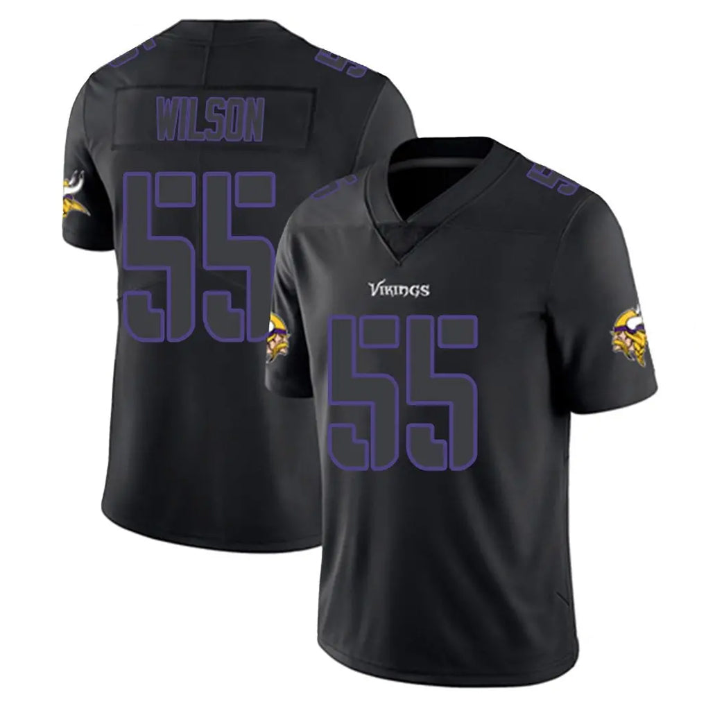 Tlead MN.Vikings #55 Eric Wilson Player Black Impact LImited Home Game Stitched Jerseys