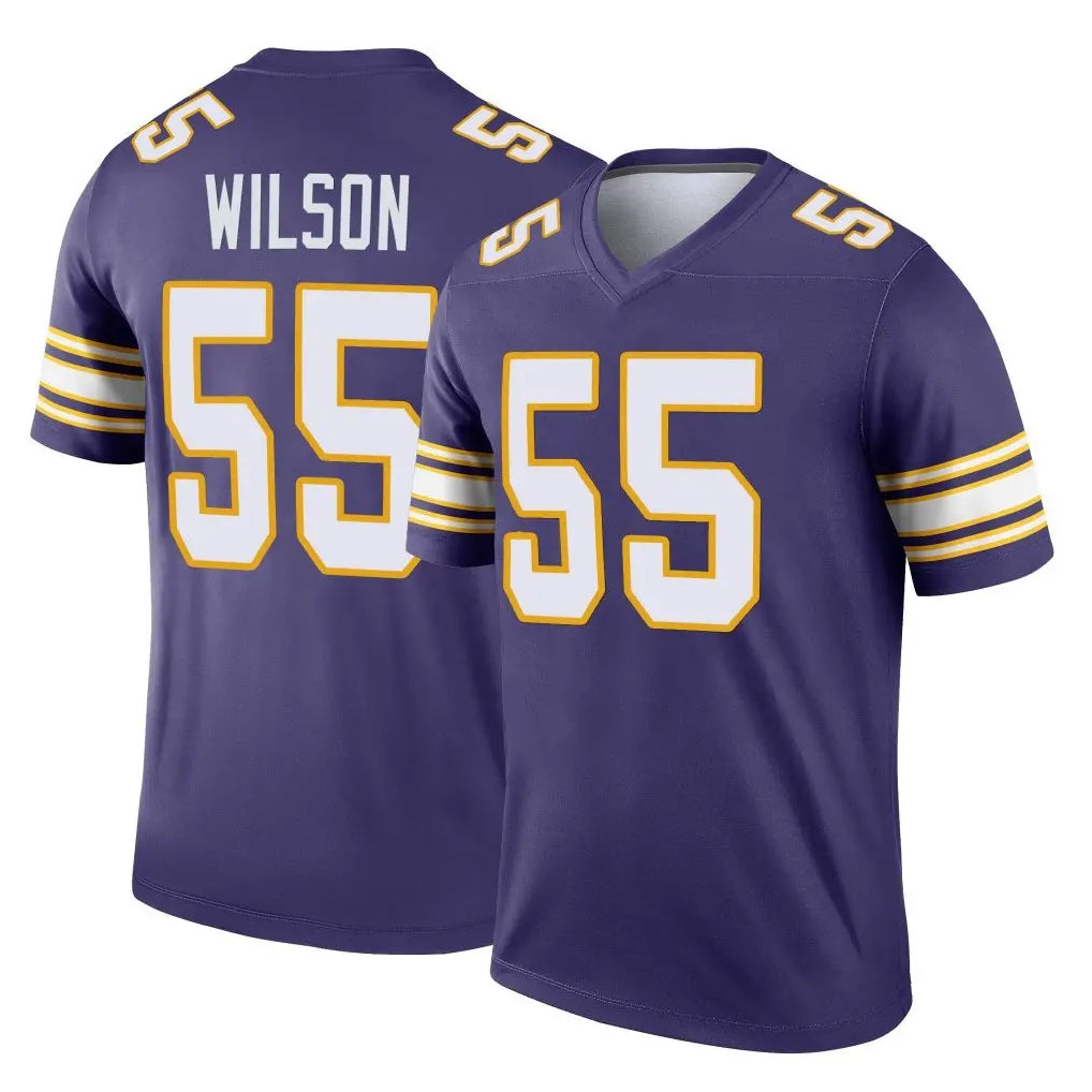 Tlead MN.Vikings #55 Eric Wilson Player Purple Limited Classic Home Game Stitched Jerseys