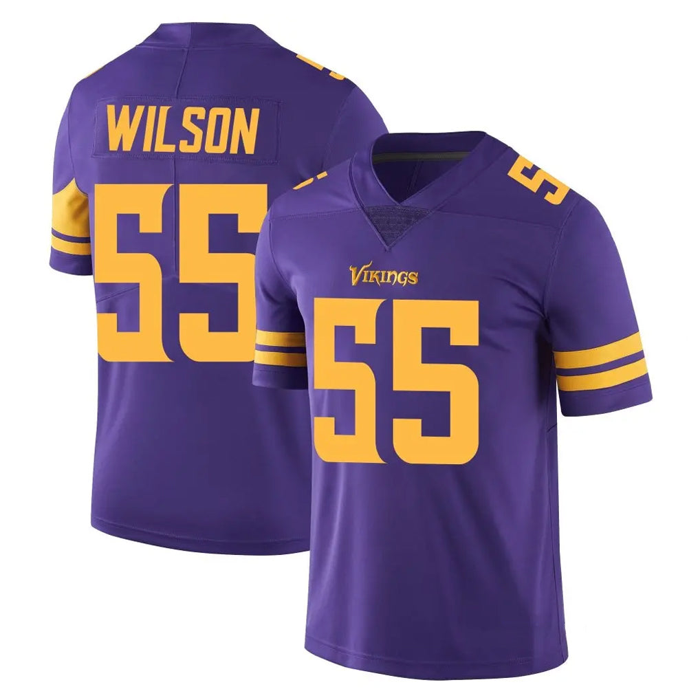 Tlead MN.Vikings #55 Eric Wilson Player Purple Limited Color Rush Home Game Stitched Jerseys