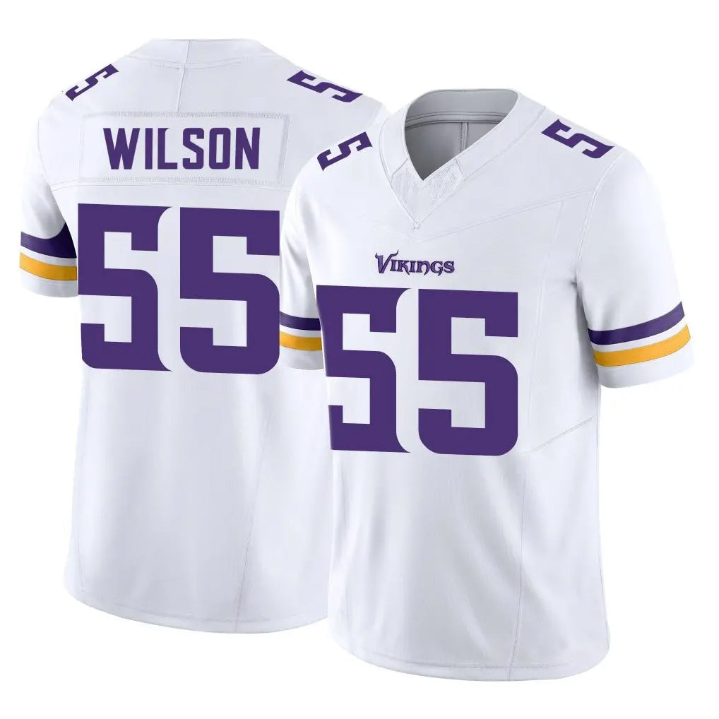 Tlead MN.Vikings #55 Eric Wilson Player White Limited Vapor F.U.S.E. Home Game Stitched Jerseys