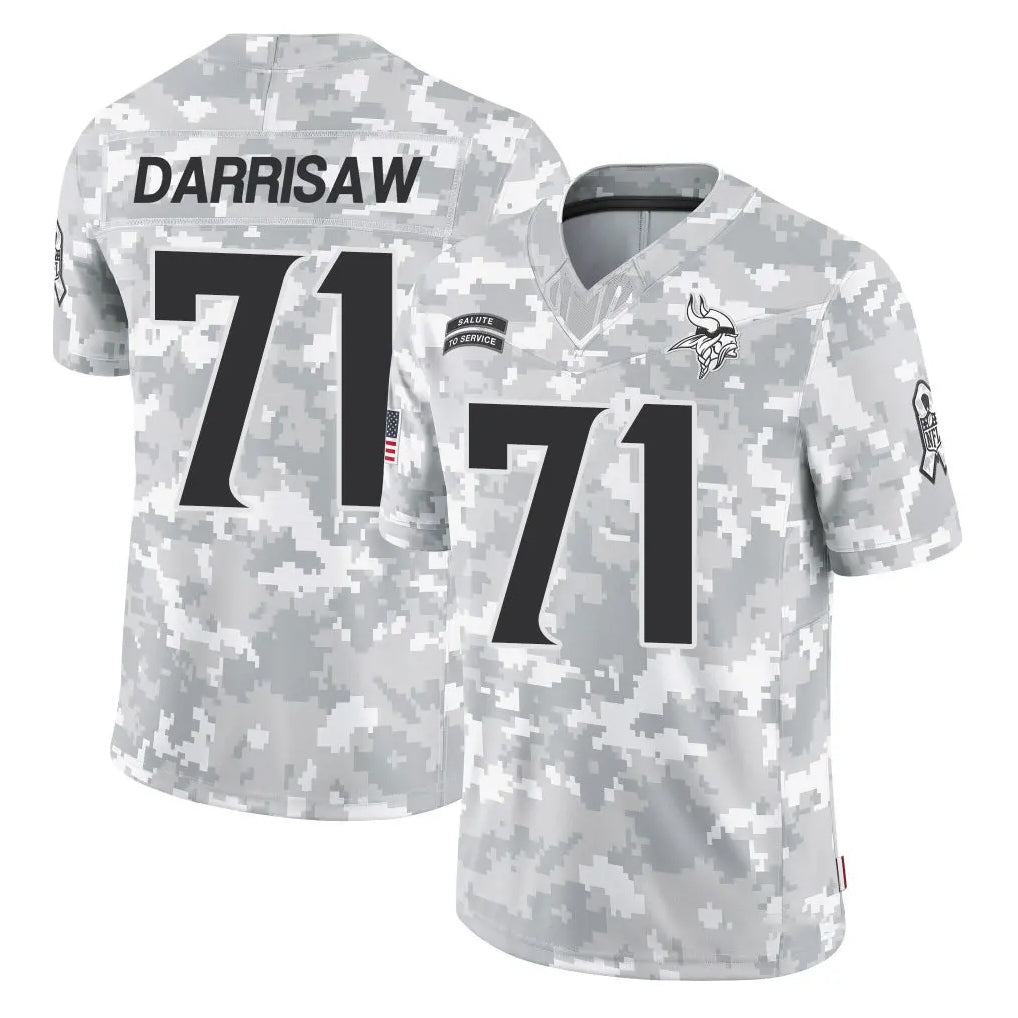Tlead MN.Vikings #71 Christian Darrisaw Player Arctic Camo Salute To Service Limited Game Stitched Jerseys