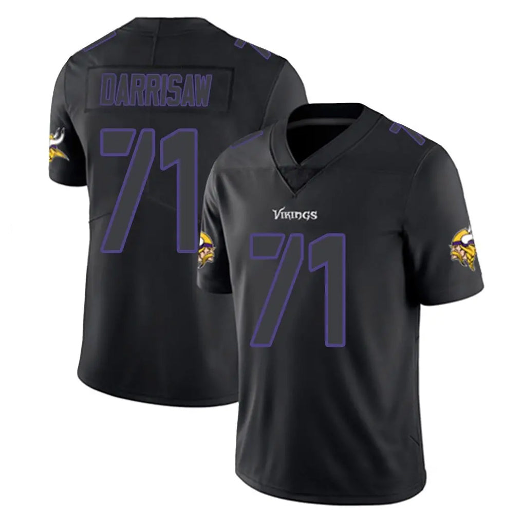 Tlead MN.Vikings #71 Christian Darrisaw Player Black Impact LImited Home Game Stitched Jerseys