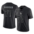 Tlead MN.Vikings #71 Christian Darrisaw Player Black Reflective LImited Home Game Stitched Jerseys