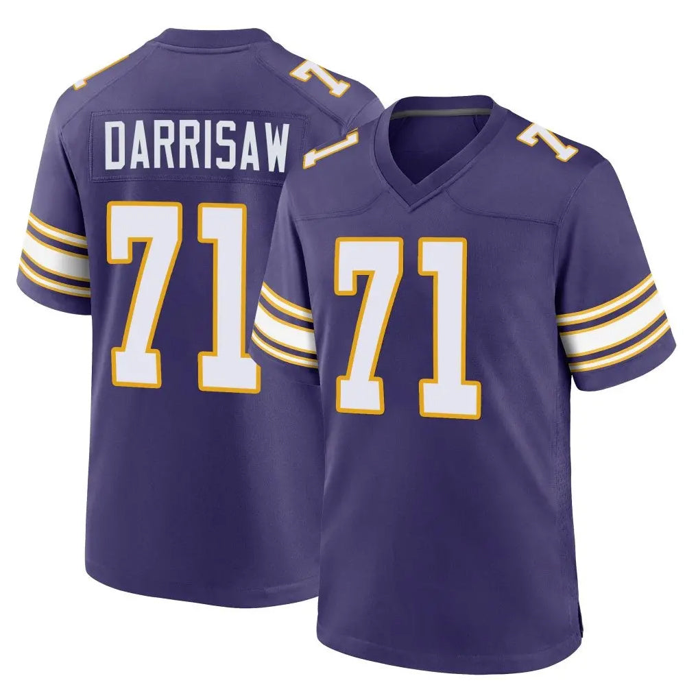 Tlead MN.Vikings #71 Christian Darrisaw Player Purple Classic Home Game Stitched Jerseys