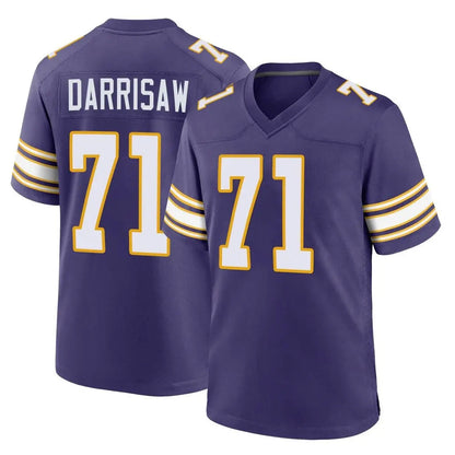 Tlead MN.Vikings #71 Christian Darrisaw Player Purple Classic Home Game Stitched Jerseys