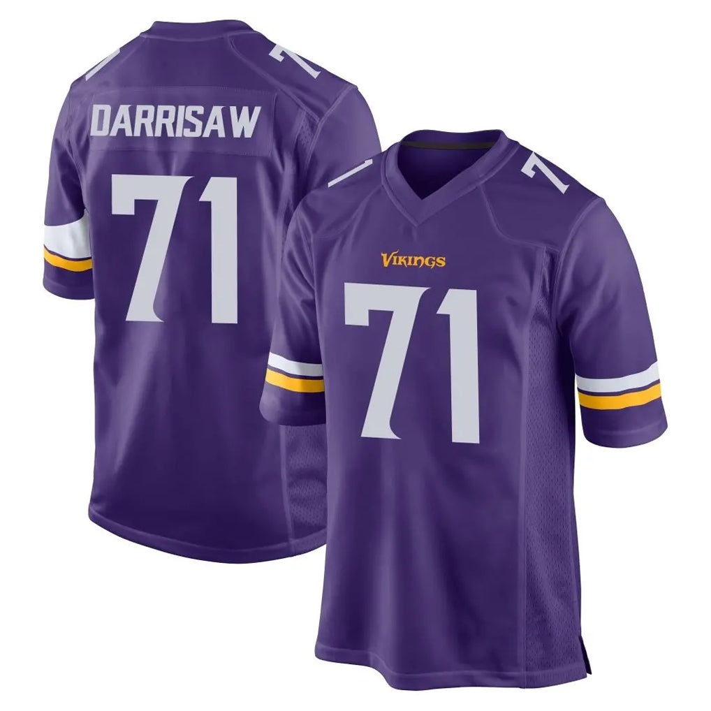 Tlead MN.Vikings #71 Christian Darrisaw Player Purple Home Game Stitched Jerseys