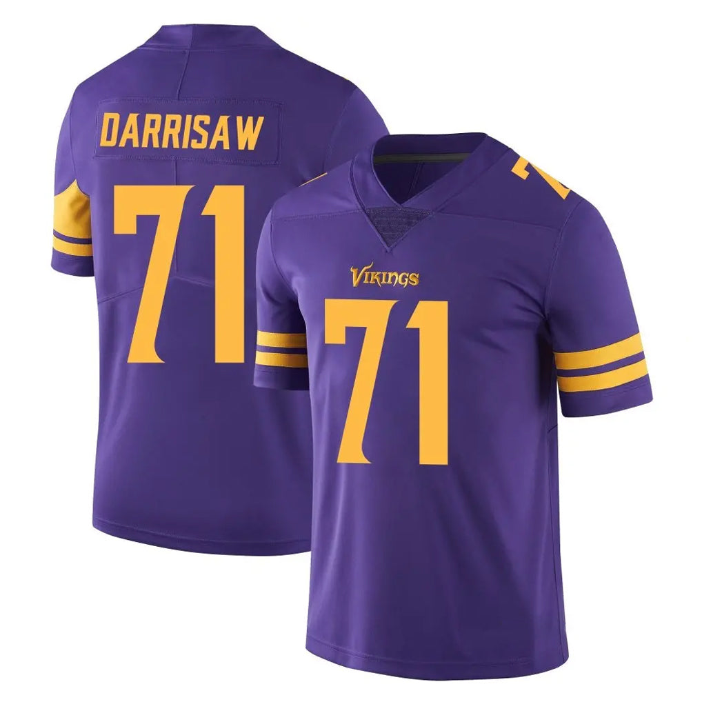 Tlead MN.Vikings #71 Christian Darrisaw Player Purple Limited Color Rush Home Game Stitched Jerseys