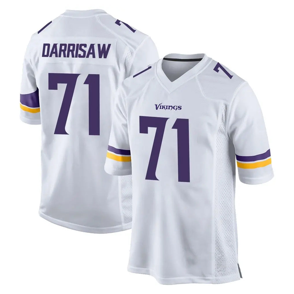 Tlead MN.Vikings #71 Christian Darrisaw Player White Home Game Stitched Jerseys