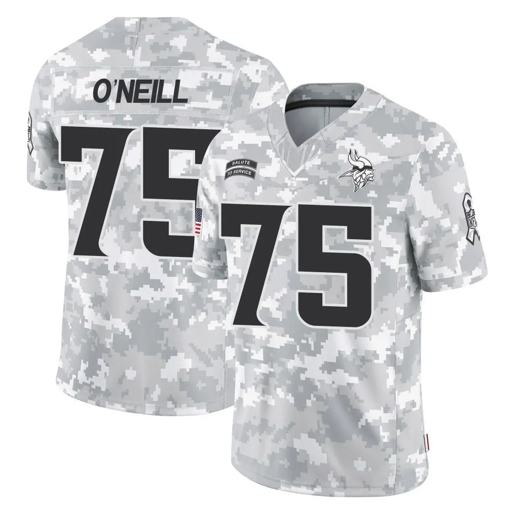 Tlead MN.Vikings #75 Brian O'Neill Player Arctic Camo Salute To Service Limited Game Stitched Jerseys
