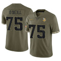 Tlead MN.Vikings #75 Brian O'Neill Player Olive Salute To Service Limited Stitched Jerseys