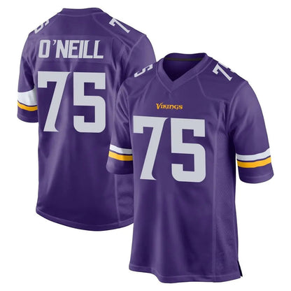 Tlead MN.Vikings #75 Brian O'Neill Player Purple Home Game Stitched Jerseys
