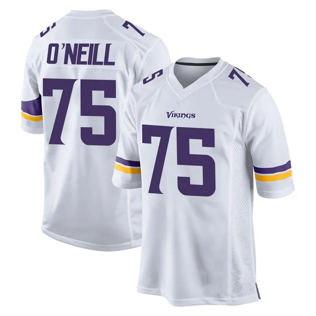 Tlead MN.Vikings #75 Brian O'Neill Player White Home Game Stitched Jerseys