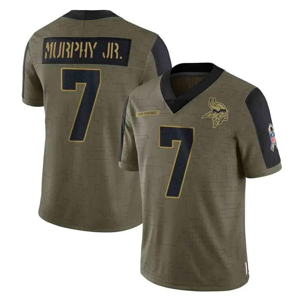 Tlead MN.Vikings #7 Byron Murphy Jr. Player Olive Salute To Service Limited Game Stitched Jerseys