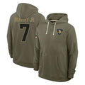 Tlead MN.Vikings #7 Byron Murphy Jr. Player Olive Salute to Service Pullover Hoodies Limited Stitched Jerseys