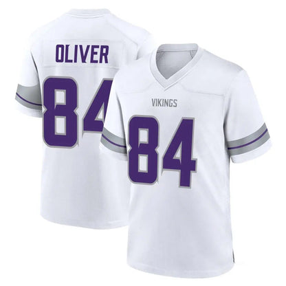 Tlead MN.Vikings #84 Josh Oliver Player White Alternate Home Game Stitched Jerseys