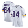 Tlead MN.Vikings #84 Josh Oliver Player White Home Game Stitched Jerseys