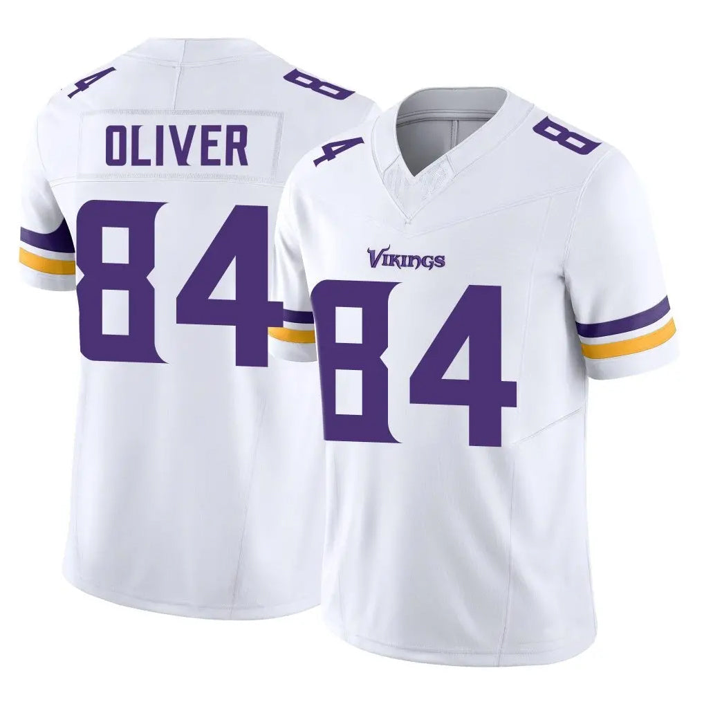 Tlead MN.Vikings #84 Josh Oliver Player White Limited Vapor Untouchable Home Game Stitched Jerseys