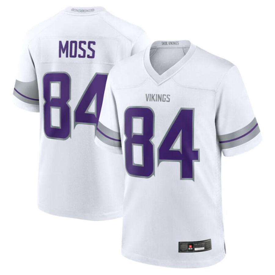 Tlead MN.Vikings #84 Randy Moss White Alternate Retired Player Game American Stitched Jerseys