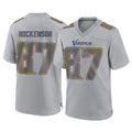 Tlead MN.Vikings #87 T.J. Hockenson Player Gray Atmosphere Fashion Home Game Stitched Jerseys