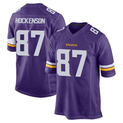 Tlead MN.Vikings #87 T.J. Hockenson Player Purple Home Game Stitched Jerseys