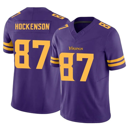 Tlead MN.Vikings #87 T.J. Hockenson Player Purple Limited Alternate Vapor F.U.S.E. Home Game Stitched Jerseys