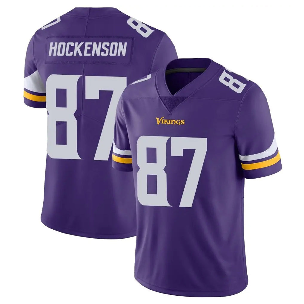 Tlead MN.Vikings #87 T.J. Hockenson Player Purple Limited Vapor Untouchable Home Game Stitched Jerseys