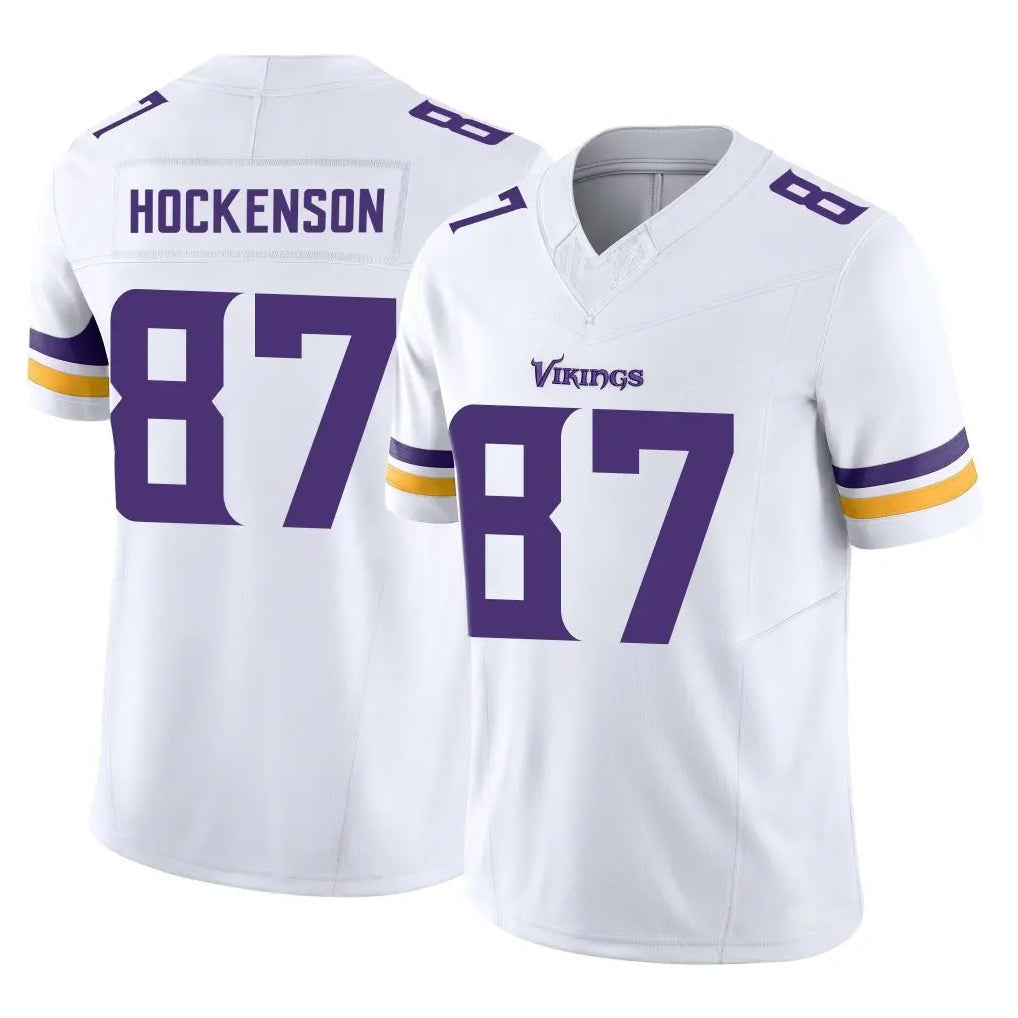 Tlead MN.Vikings #87 T.J. Hockenson Player White Limited Vapor F.U.S.E. Home Game Stitched Jerseys