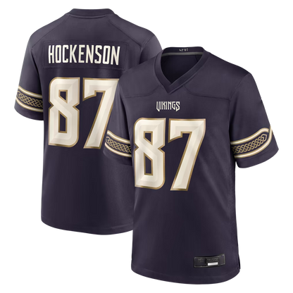 Tlead MN.Vikings #87 T.J. Hockenson Purple 2026 Rivalries Collection Game Stitched Jerseys