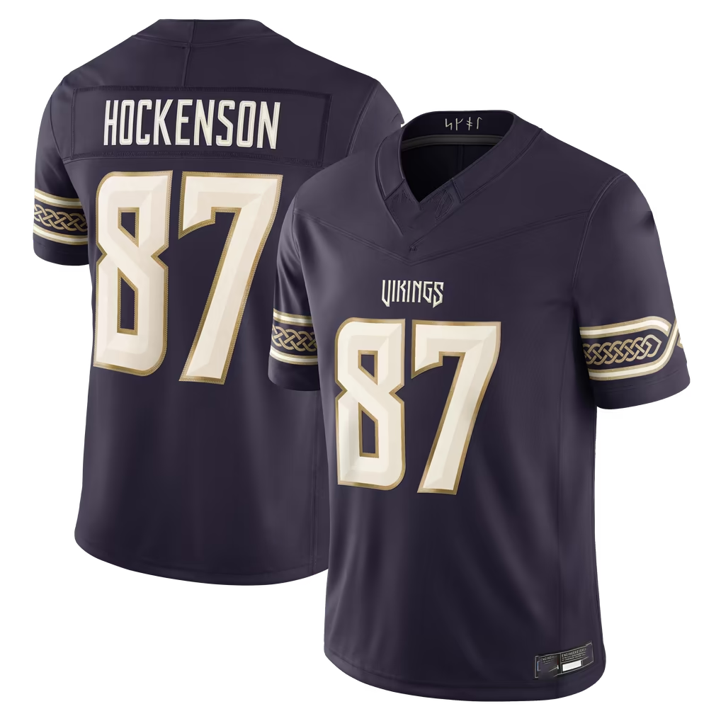 Tlead MN.Vikings #87 T.J. Hockenson Purple 2026 Rivalries Collection Limited Stitched Jerseys