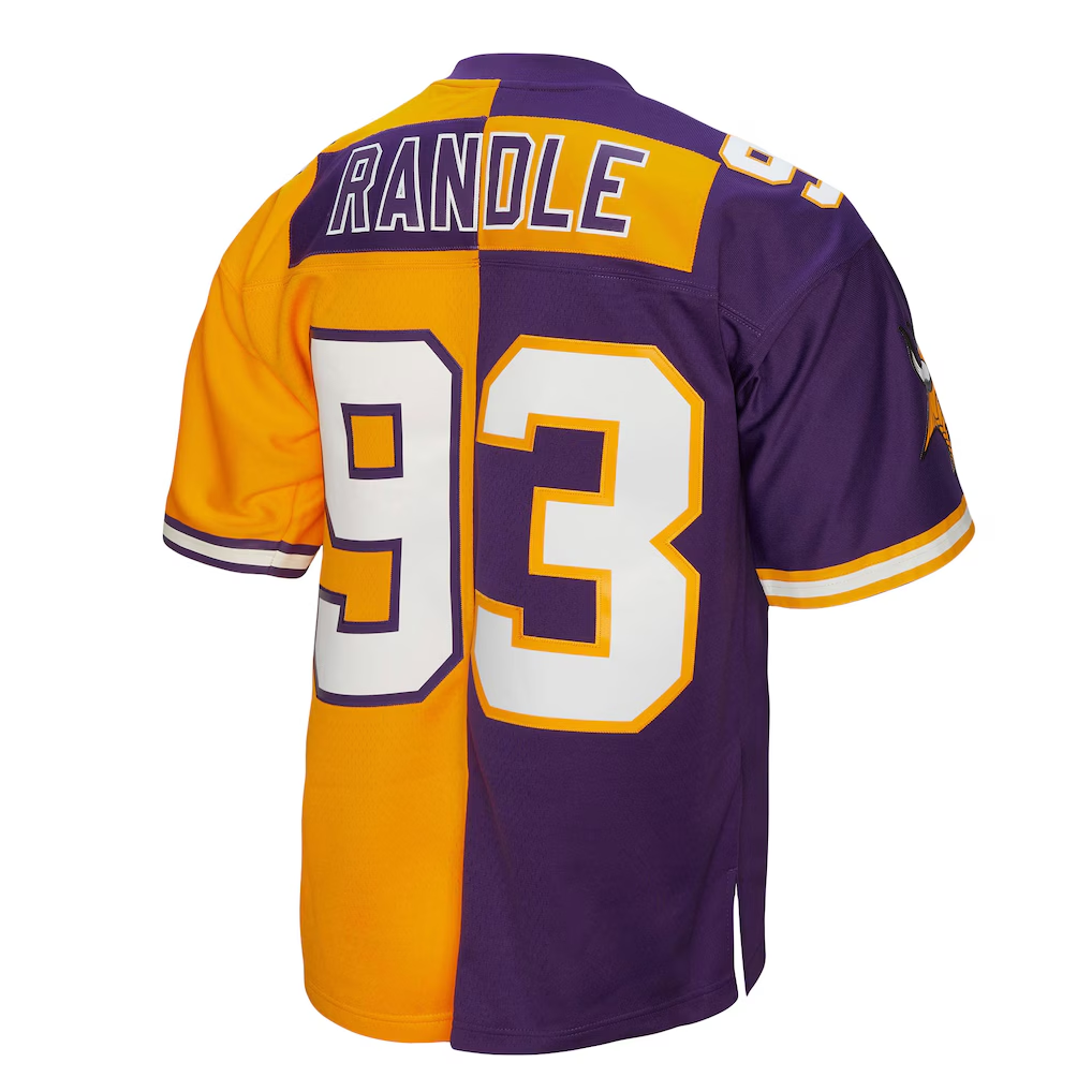 Tlead MN.Vikings #93 John Randle Mitchell & Ness PurpleGold 1998 Split Legacy Replica Jersey