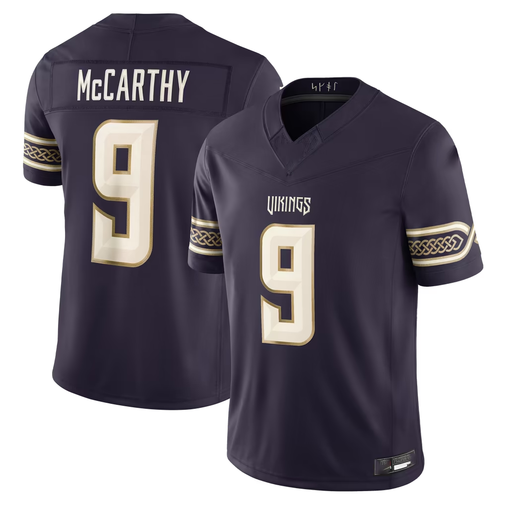 Tlead MN.Vikings #9 J.J. McCarthy Purple 2026 Rivalries Collection Limited Stitched Jerseys