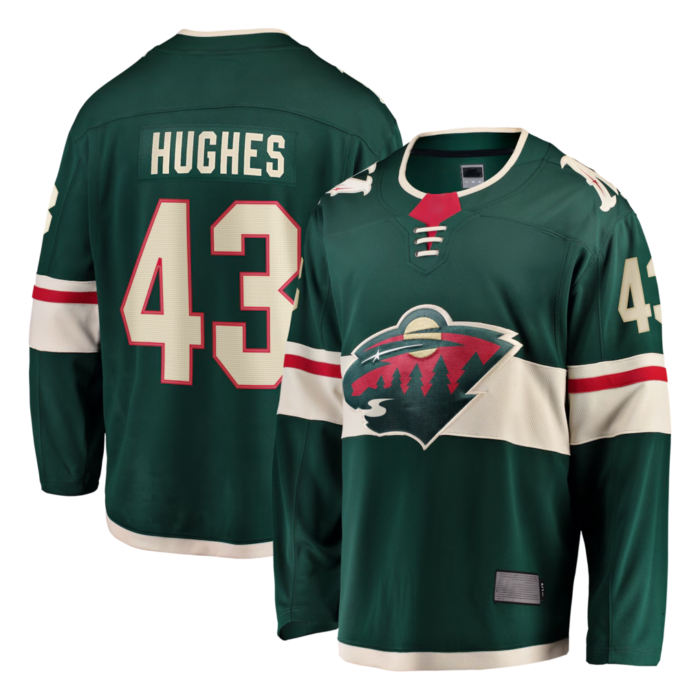 Tlead M.Wild #43 Quinn Hughes Green Home Breakaway Jerseys