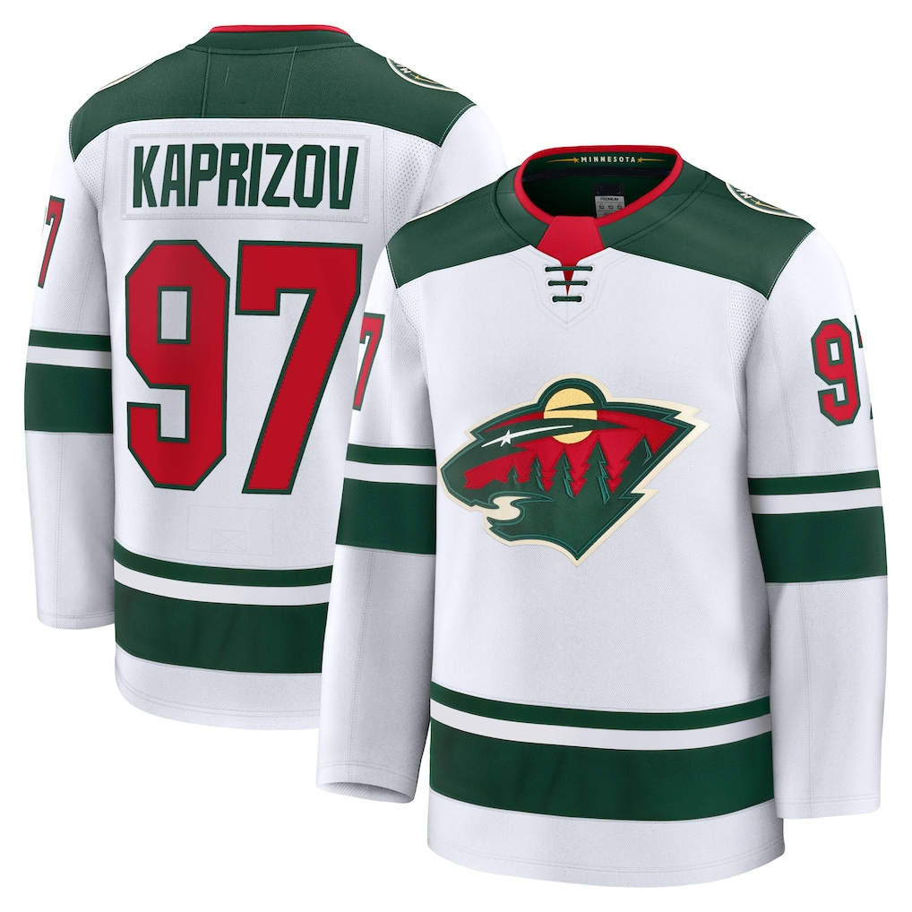 Tlead M.Wild #97 Kirill Kaprizov White Away Premium Jerseys