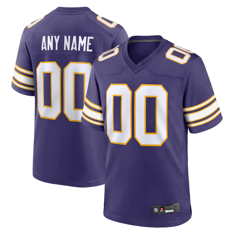Tlead Custom MN.Vikings Secondary Alternate Game Stitched Jerseys