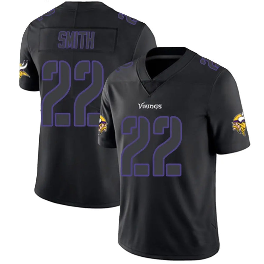 Tlead MN.Vikings #22 Harrison Smith Player Limited Black Impact Game Stitched Jerseys
