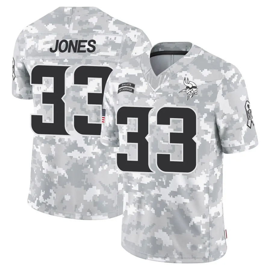 Tlead MN.Vikings #33 Aaron Jones Player Arctic Camo Salute to Service Limited Stitched Jerseys