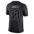 Tlead MN.Vikings #33 Aaron Jones Player Black REFLECTIVE Limited Stitched Jerseys
