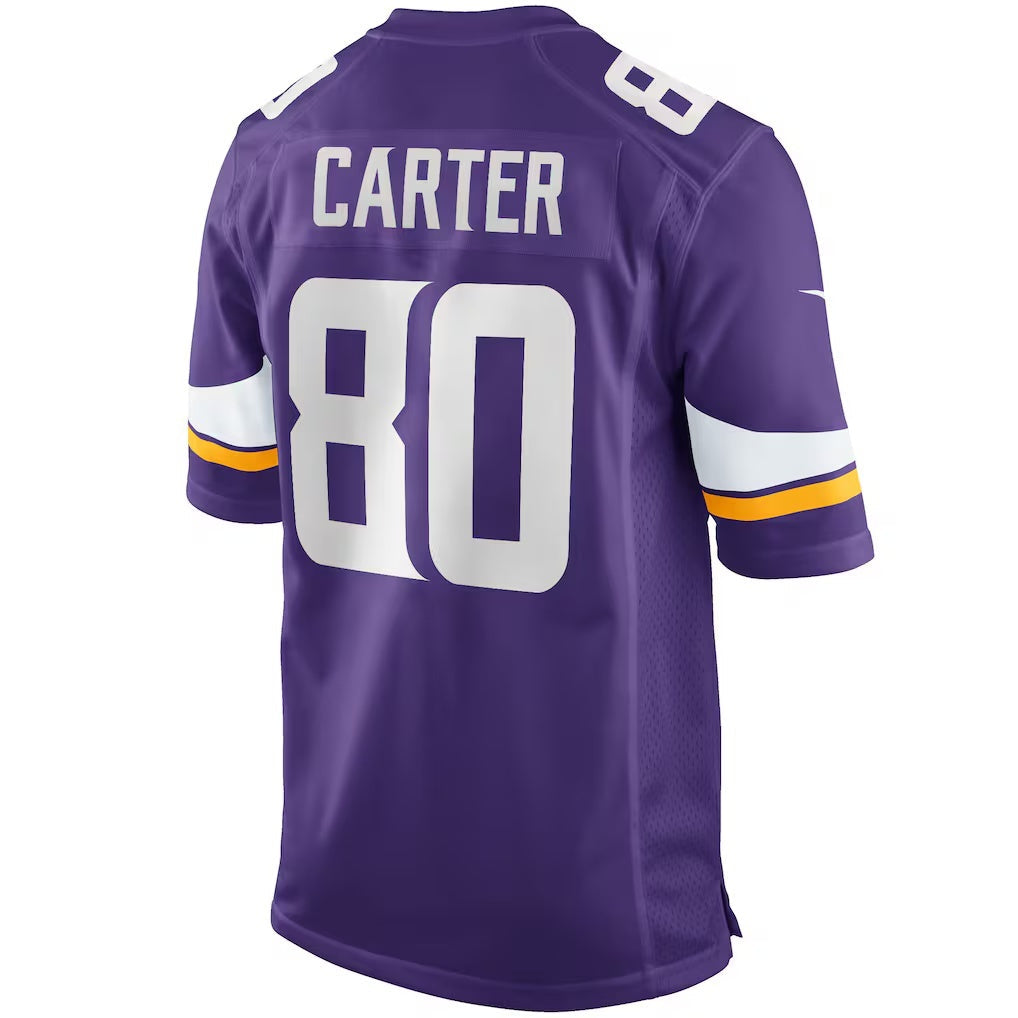 Tlead MN.Vikings #80 Cris Carter Purple Game Retired Player Stitched Jerseys